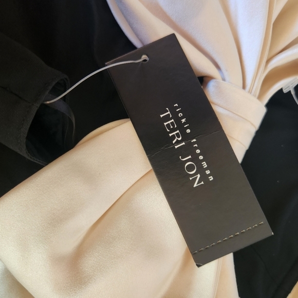 Rickie Freeman for Teri Jon Silk Cocktail Dress with Bow - Picture 10 of 12